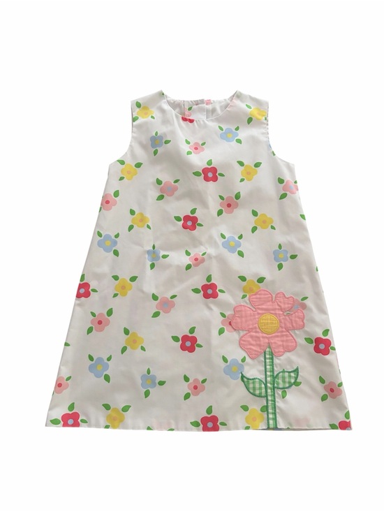 The Beaufort Bonnet Company Other - Girls White Floral Dress with Pink Applique